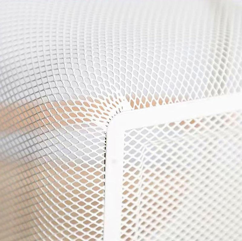 AJIODA Metal Mesh Steel Basket, Storage Organizer Basket Garden Harvest Basket Multi-functional Kitchen Fruit Baskets Bin with Wooden Handle for Bathroom Picnic Shopping Decor Cabinet Home, White - Image 5
